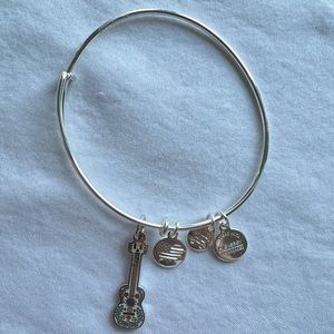NWOT Disney Pixar Alex and Ani Coco Guitar Silver Charm Bangle Bracelet